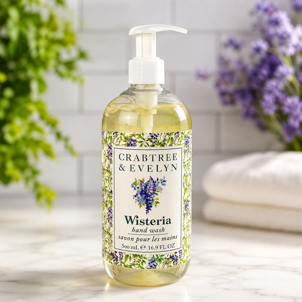 Crabtree & Evelyn Wisteria Hand Wash 16.9 oz Floral Soap New